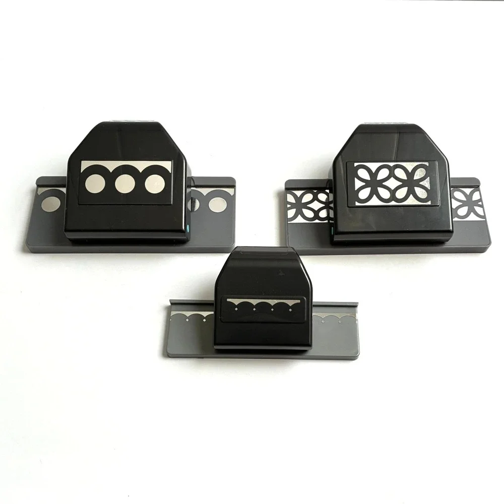 EK Success Border Edge Paper Punch Lot of 3 Clover Scallop Circle Punches *Read